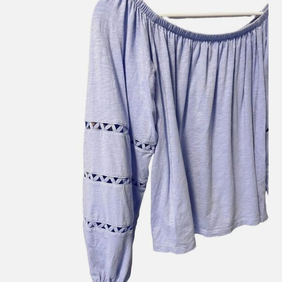 Lilly Pulitzer Katt Off the Shoulder Casual Top in Periwinkle Blue Women size S - Picture 3 of 5